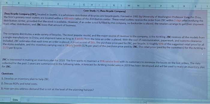  Questions 1. Develop an inventory plan to help ZBC. 2. Discuss