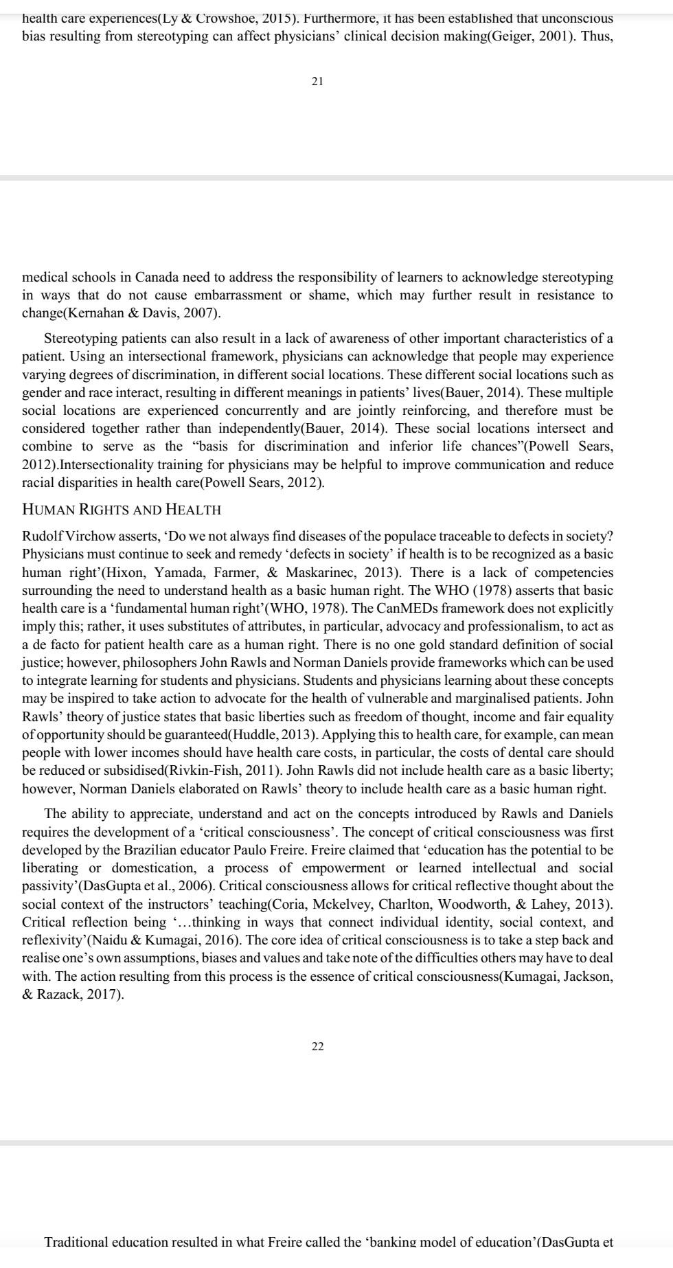 Theory Content Analysis Medical EduCAtion for the Promotion of Social Justice Jinelle