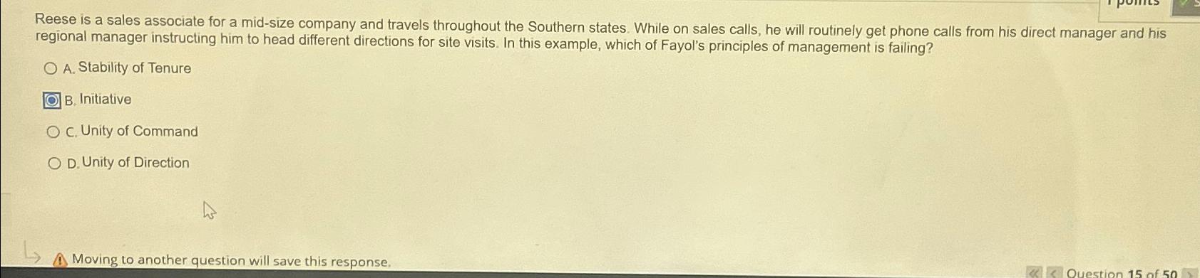  Reese is a sales associate for a mid-size company and travels