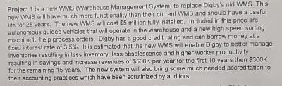  Project 1 is a new WMS (Warehouse Management System) to replace