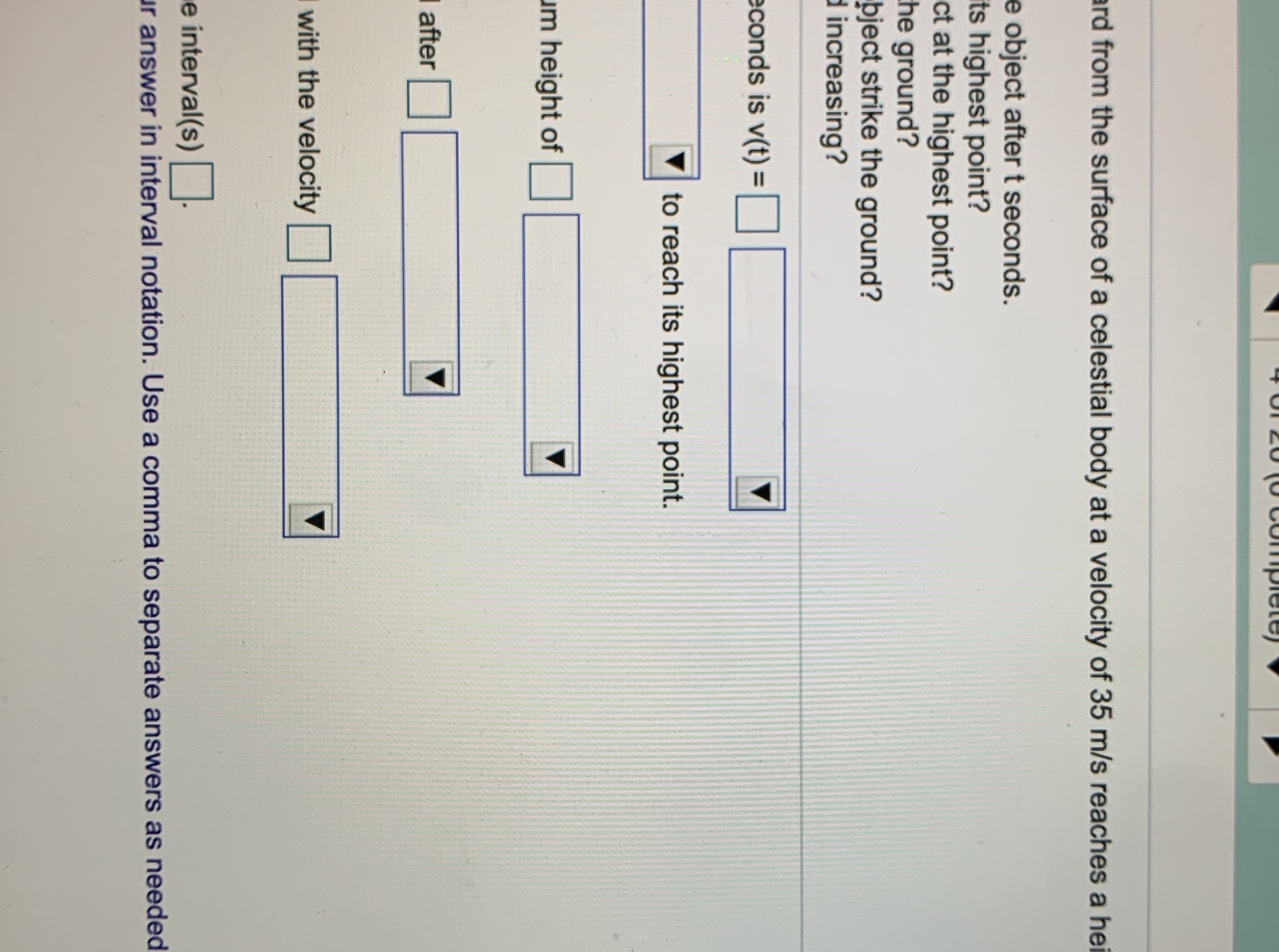 drop down menus are units, please write the correct ones. thank you!