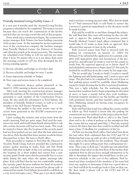 Develop an action plan and draw a Gantt chart for the Parking