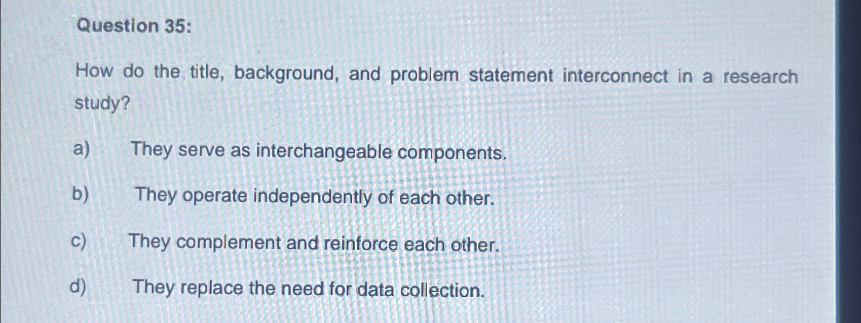  Question 35: How do the title, background, and problem statement interconnect