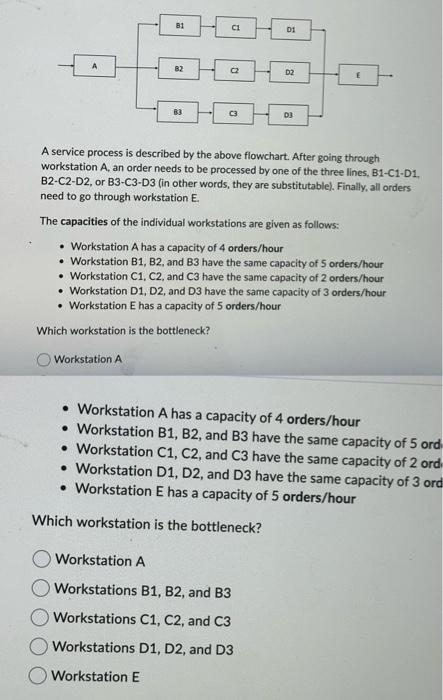  A service process is described by the above flowchart. After going