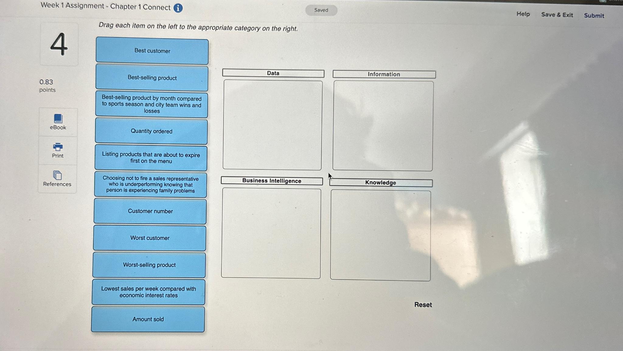  Week 1 Assignment - Chapter 1 Connect (i) Help Save &