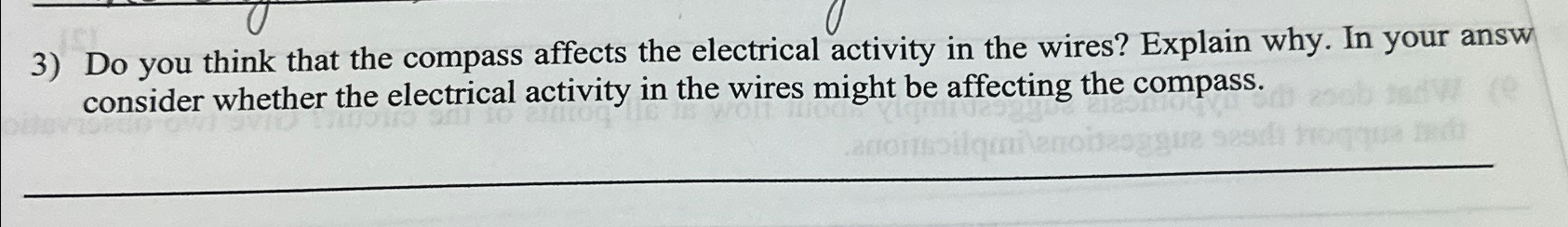  Do you think that the compass affects the electrical activity in