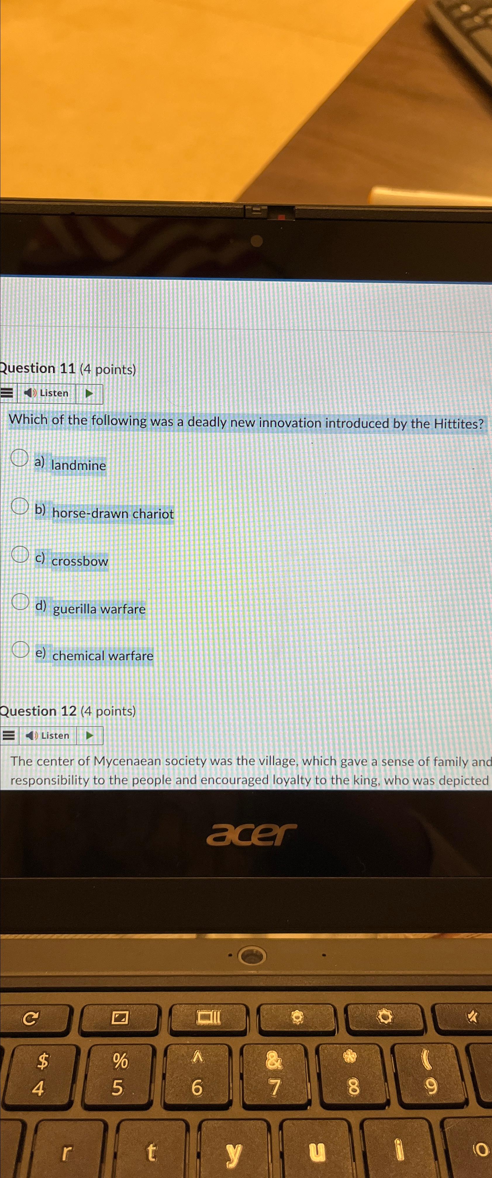  Question 11(4 points) Which of the following was a deadly new