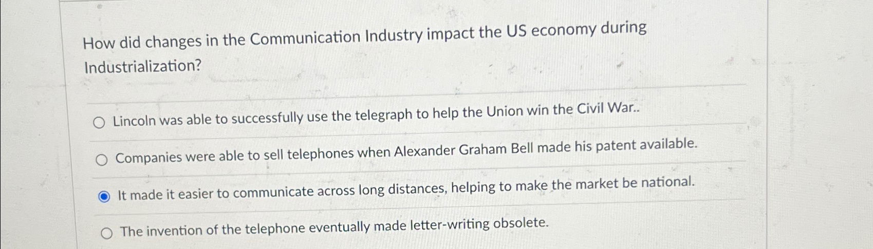  How did changes in the Communication Industry impact the US economy