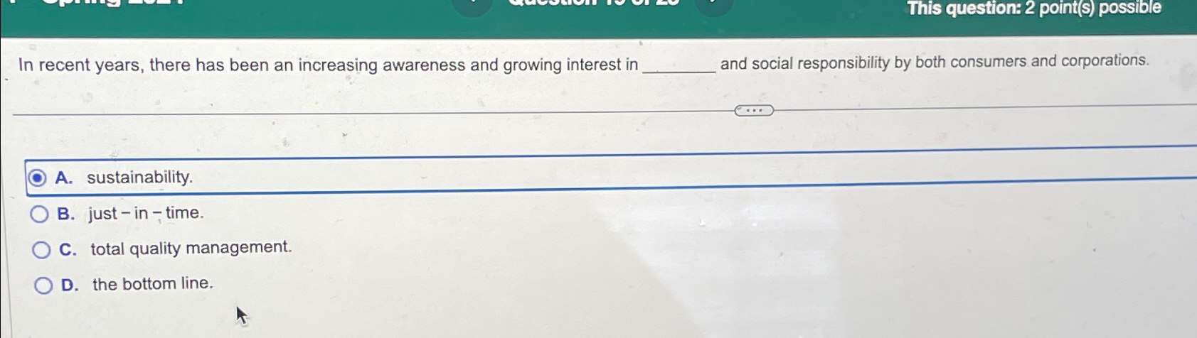  This question: 2 point(s) possible In recent years, there has been