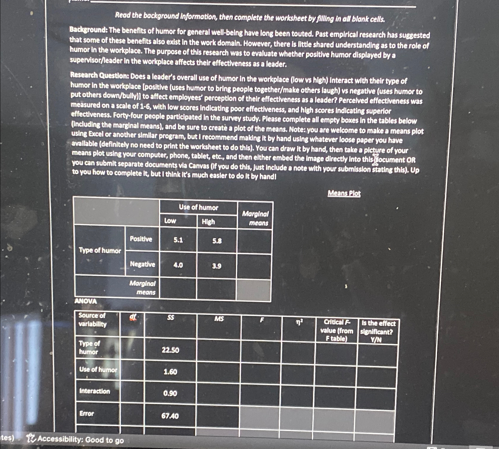  Read the background information, then complete the worksheet by filling in