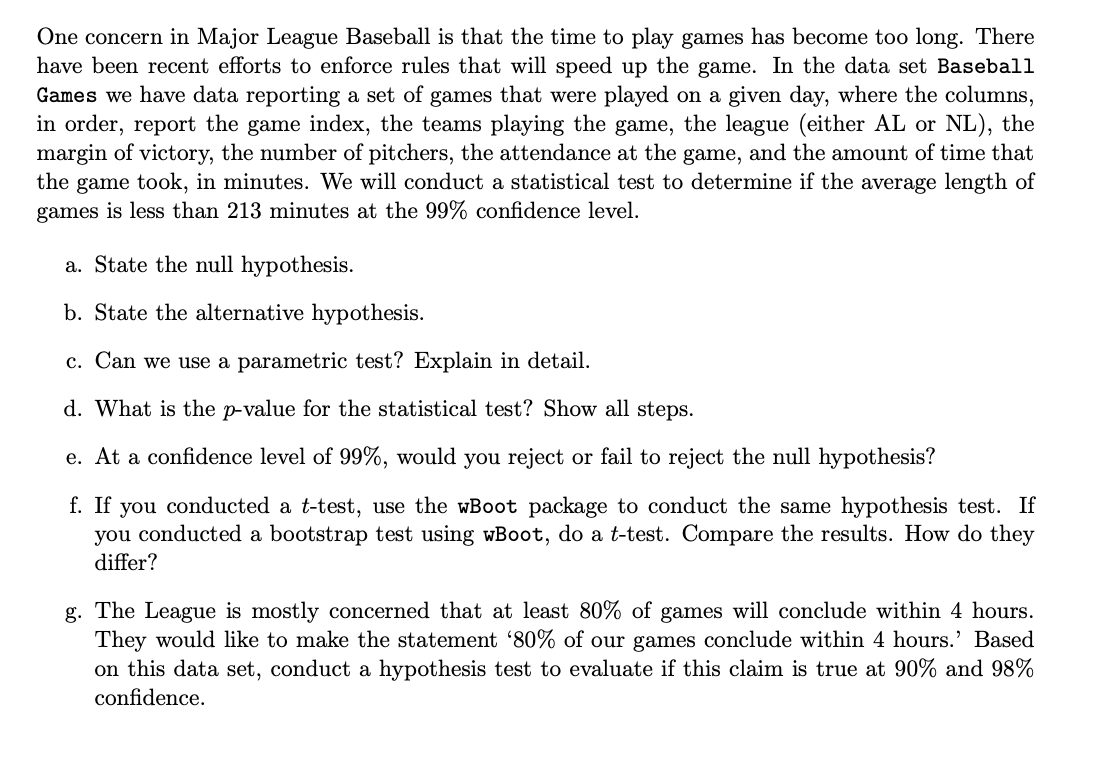 See Problem below One concern in Major League Baseball is that the