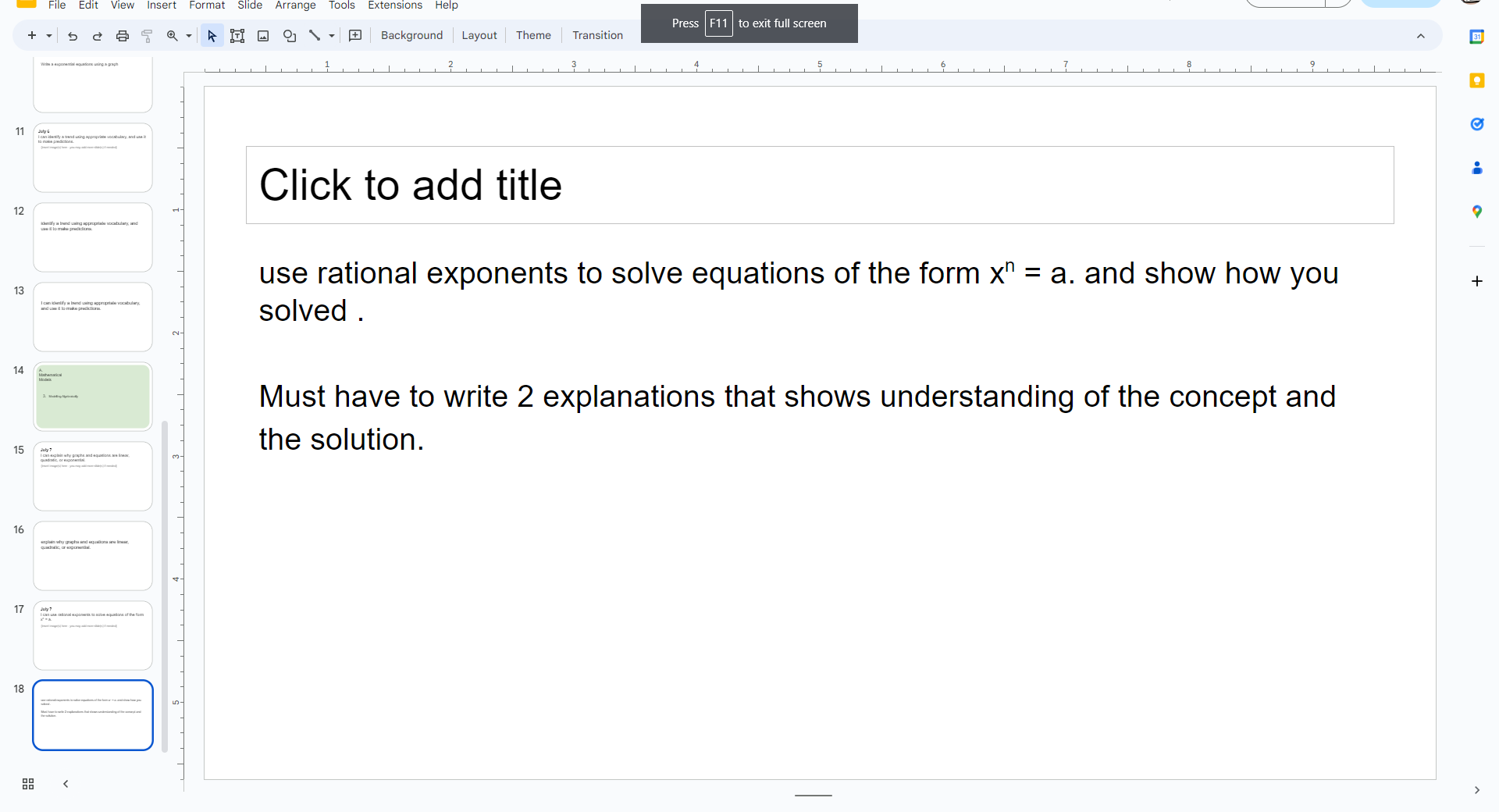  + v 11_ 12 13 File Edit View insert Format Slide