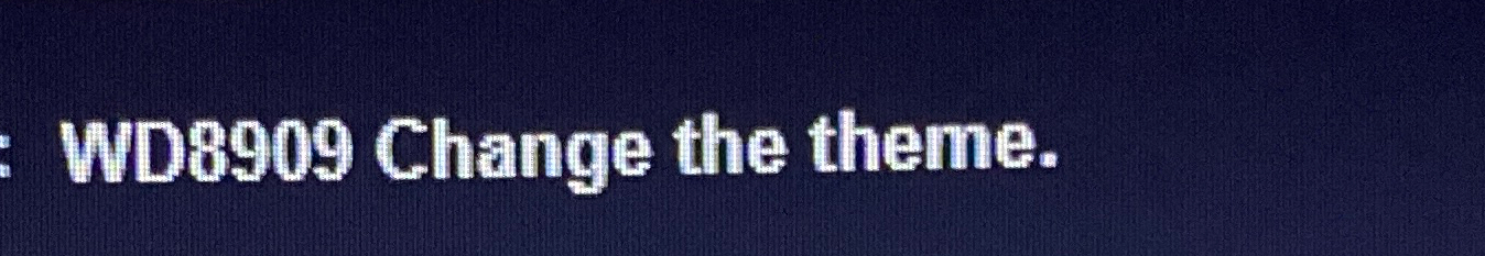  WD8909 Change the theme. 