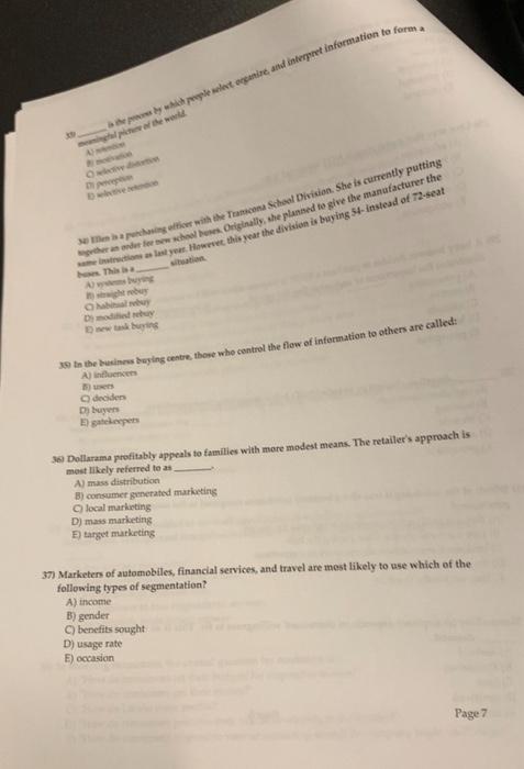 please only options answer all A) influencer 6) es C) decidem De