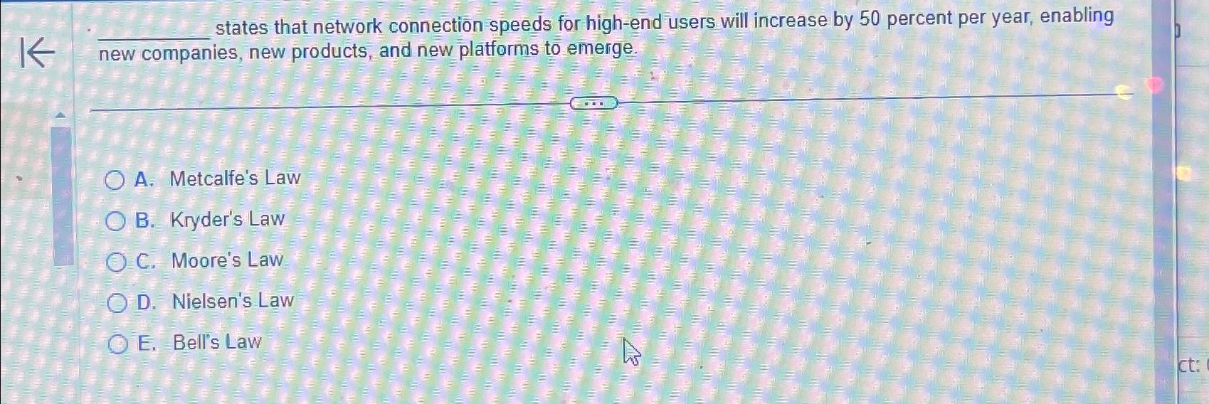  states that network connection speeds for high-end users will increase by