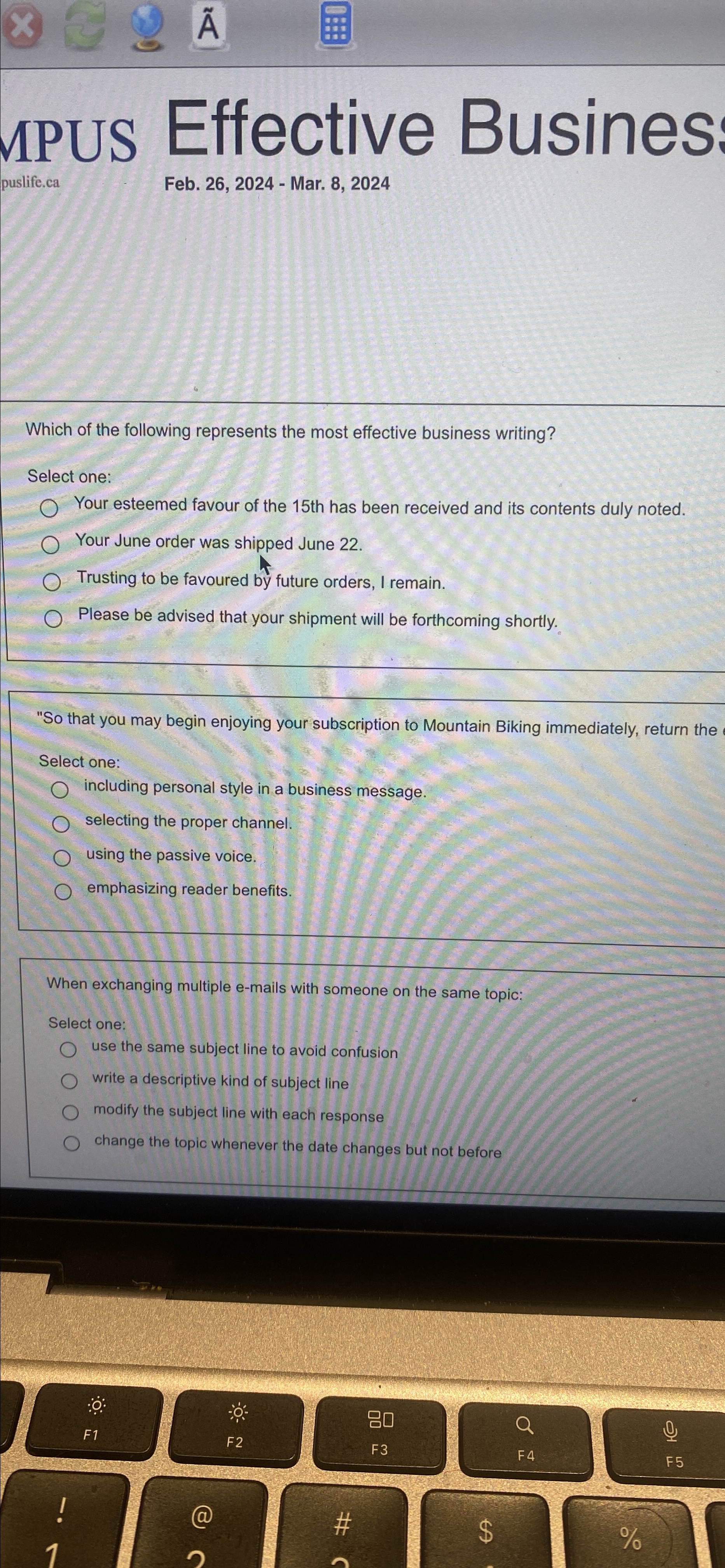  tilde(A) MPUS Effective Busines Feb. 26,2024- Mar. 8,2024 Which of the