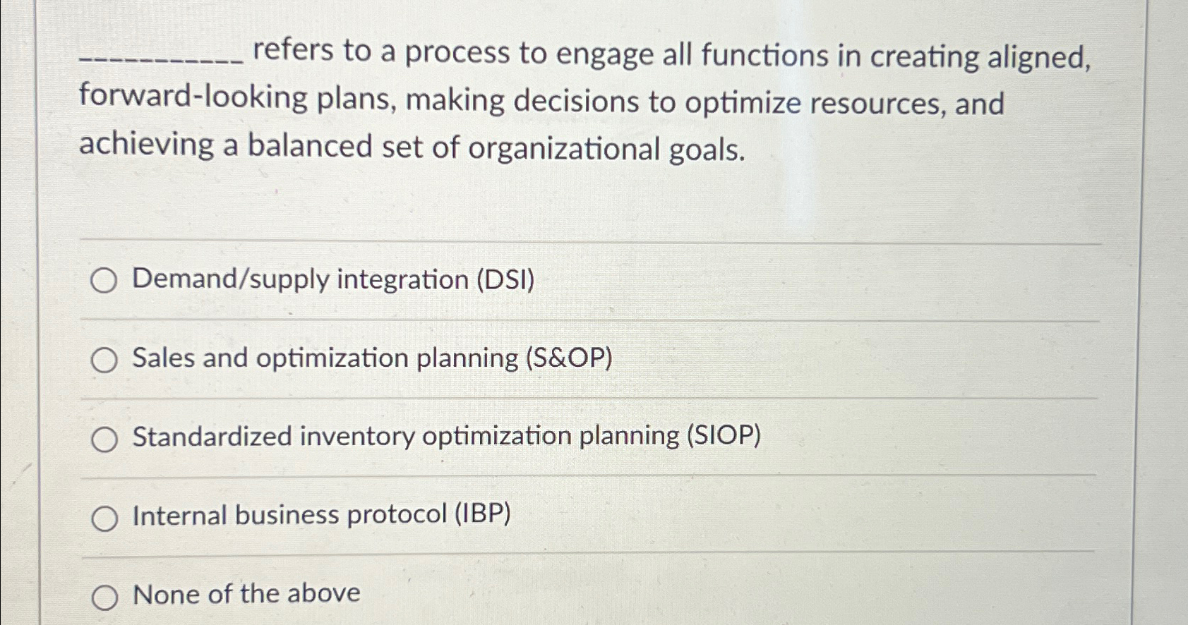  refers to a process to engage all functions in creating aligned,