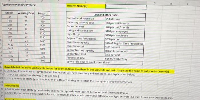 showing excel formulas. im confused on using formulas I have labeled the