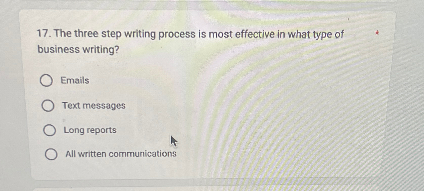  The three step writing process is most effective in what type