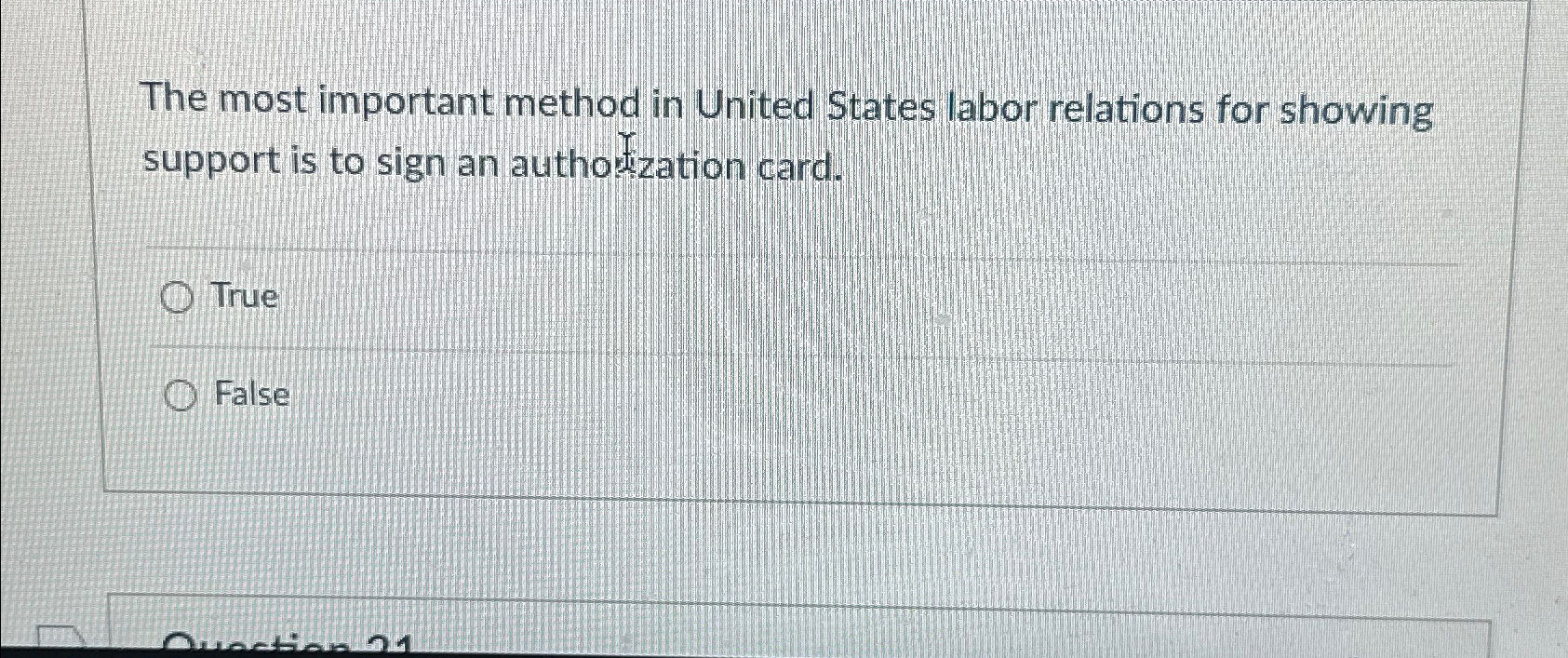  The most important method in United States labor relations for showing