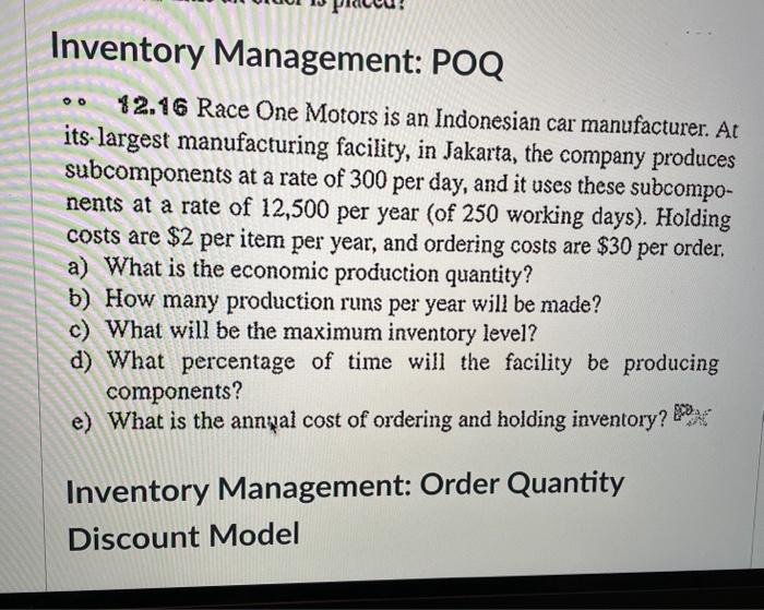  Inventory Management: \\( \\mathrm{POQ} \\) - \\( 0 \\mathbf{8 2} \\mathbf{1