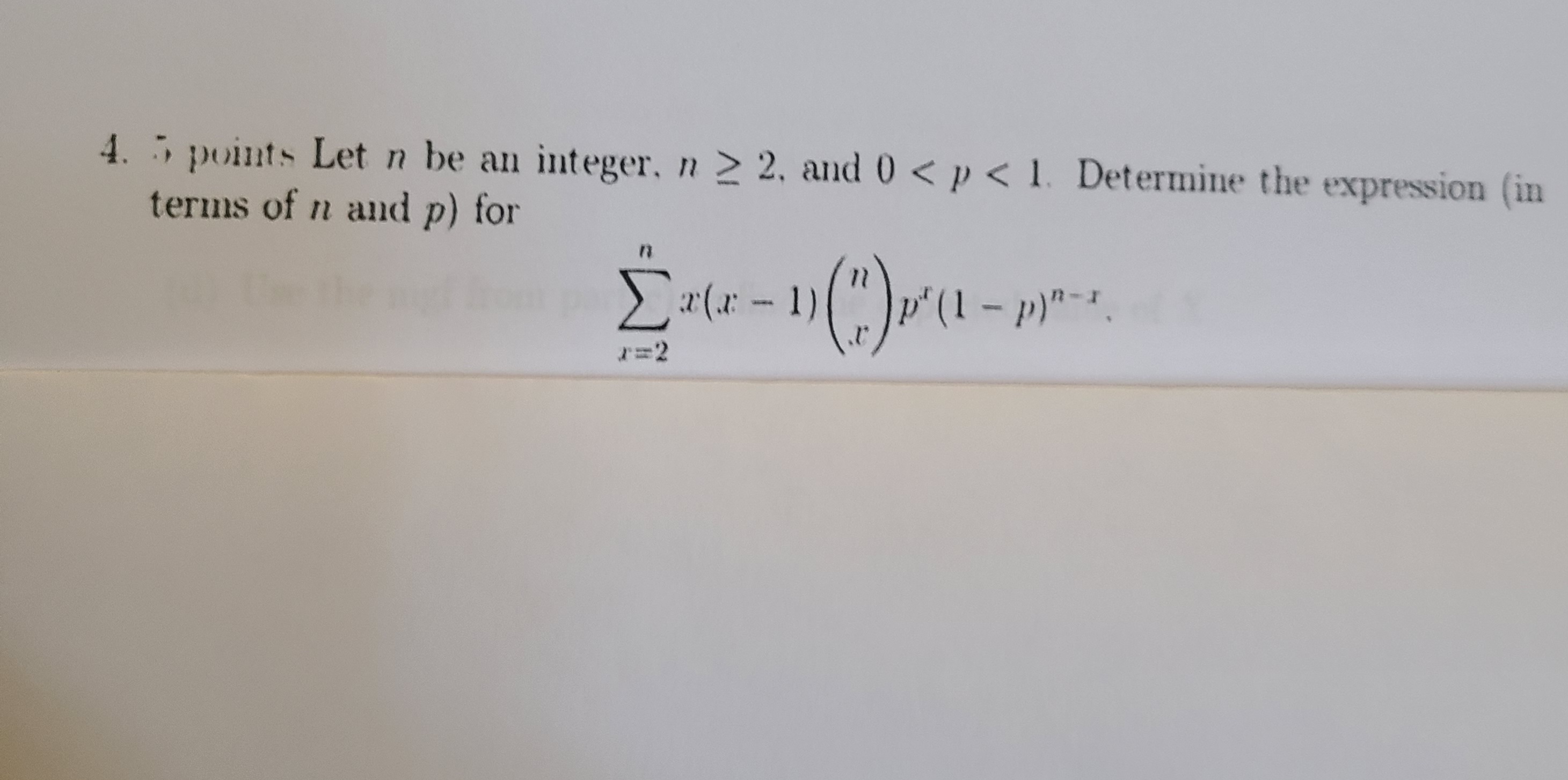 4. " points Let n be an integer, n 2 2.