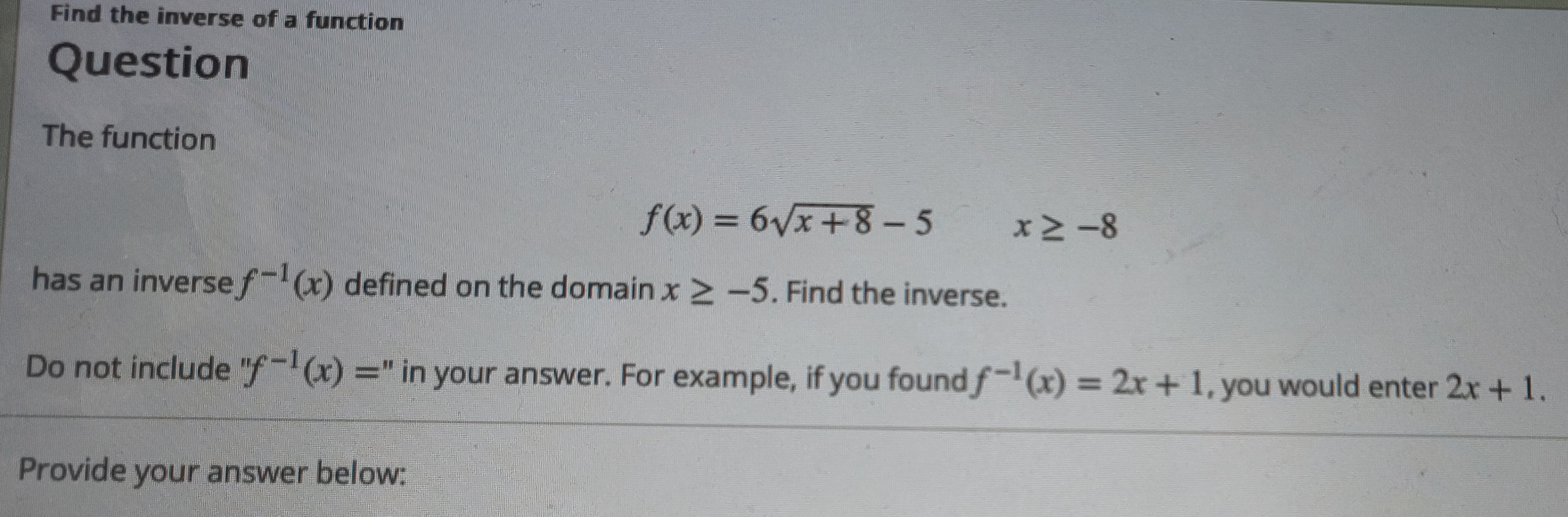 3 and g(x) = -3x2 - 4x + 2. What is h'(1)?