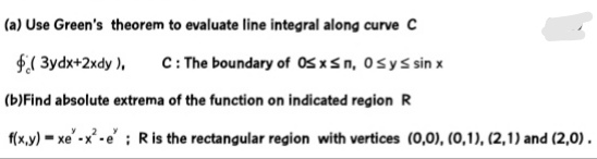 Solve this question (a) Use Green's theorem to evaluate line integral along