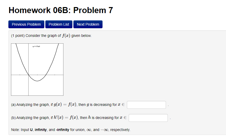Problem (1 point) Consider the function f(x) = -4x2 + 8x -