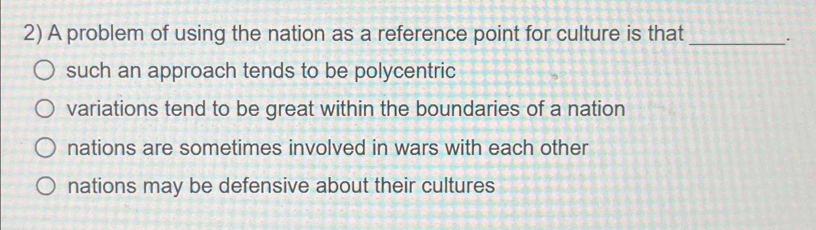  A problem of using the nation as a reference point for