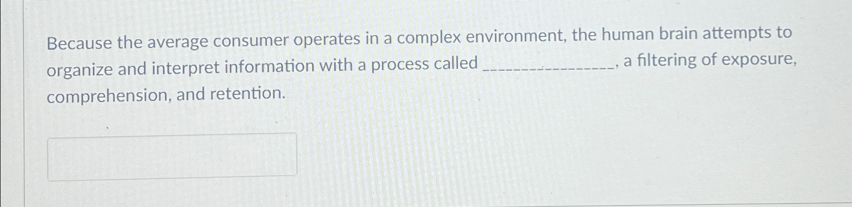  Because the average consumer operates in a complex environment, the human