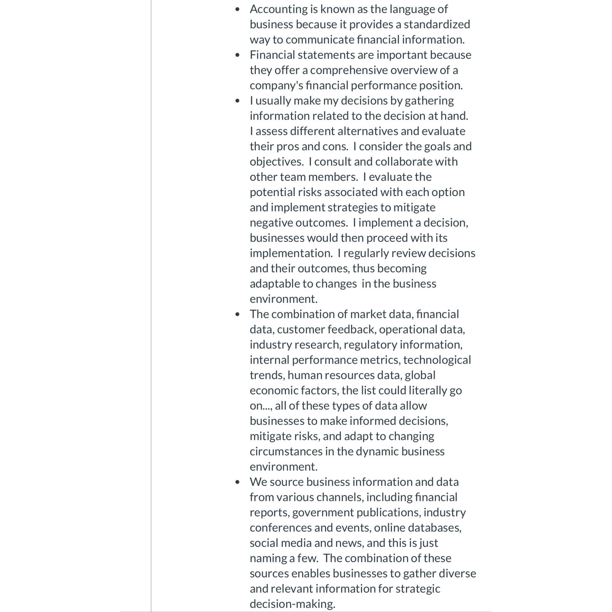  Reply to this student post: I agree because ...... Accounting is