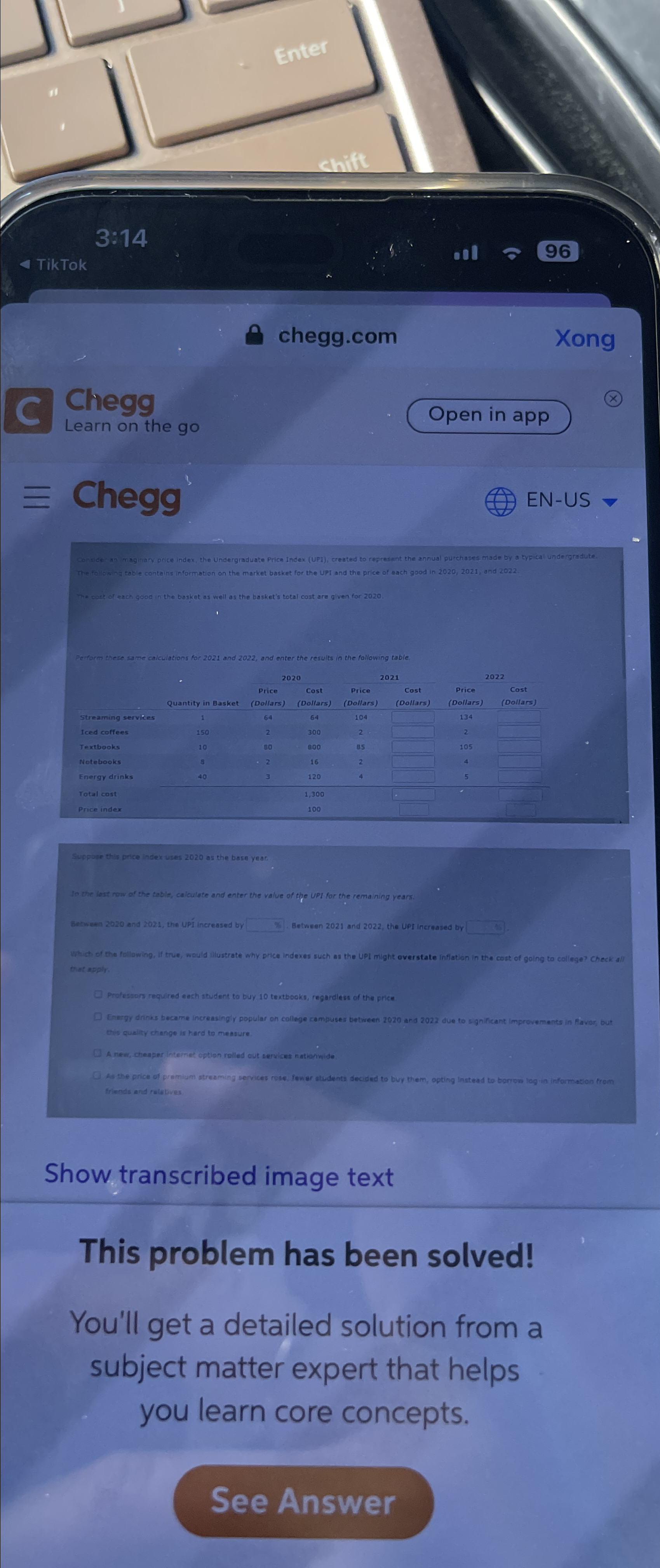  3:14 TikTok chegg.com Xong C Chegg Learn on the go Open