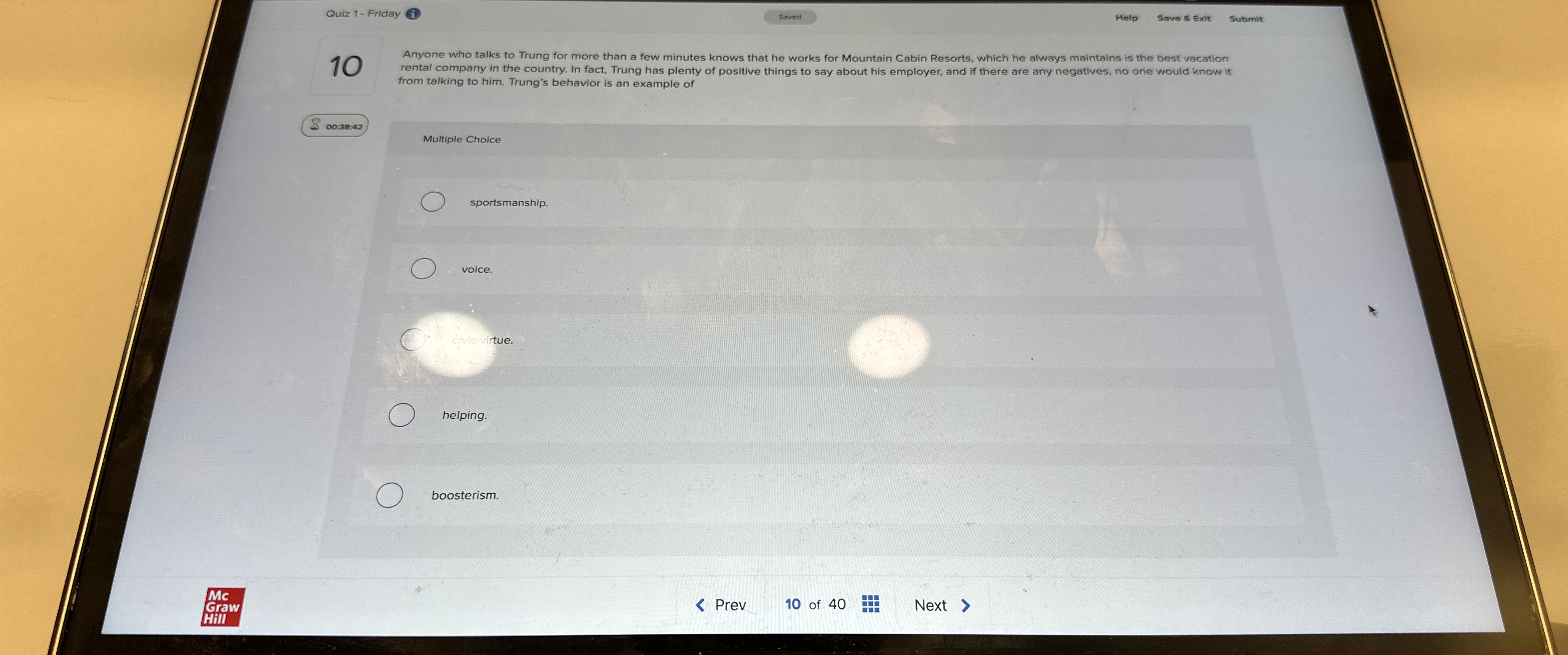  10 from talking to him. Trung's behavior is an example of