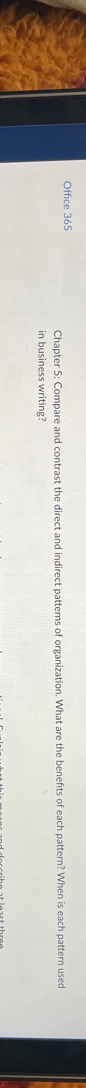 Office 365 Chapter 5: Compare and contrast the direct and indirect