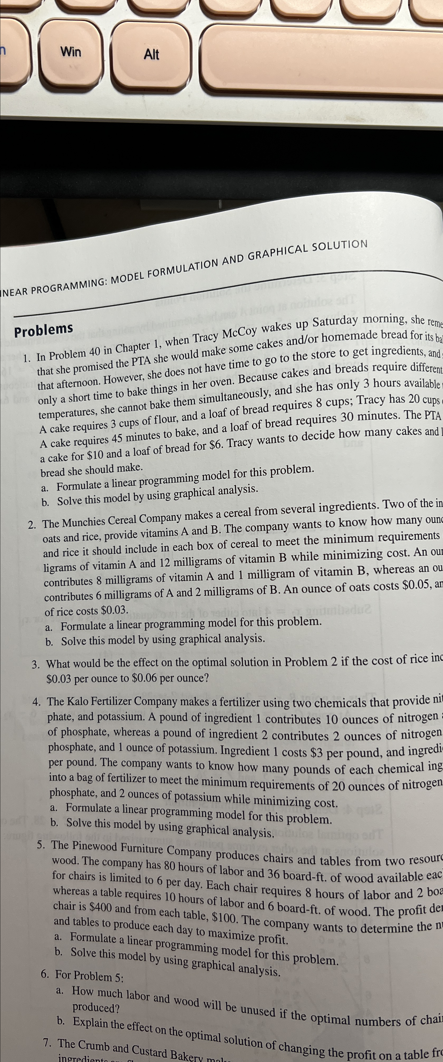  INEAR PROGRAMMING: MODEL FORMULATION AND GRAPHICAL SOLUTION Problems In Problem 40