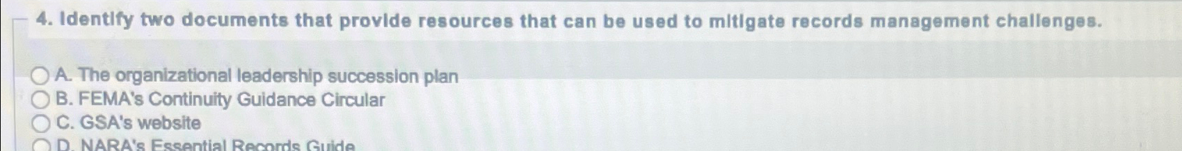  Identify two documents that provide resources that can be used to