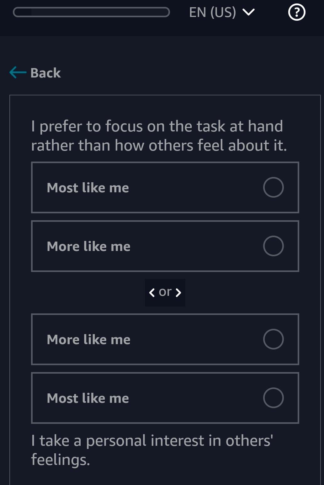  Back I prefer to focus on the task at hand rather