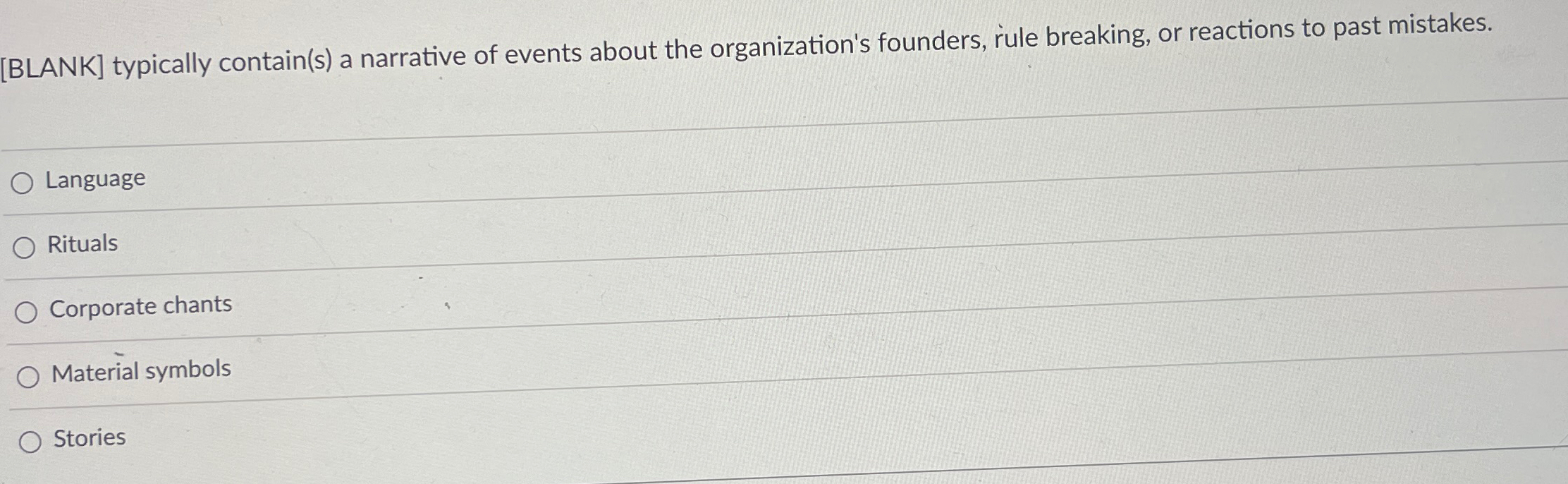  [BLANK] typically contain(s) a narrative of events about the organization's founders,