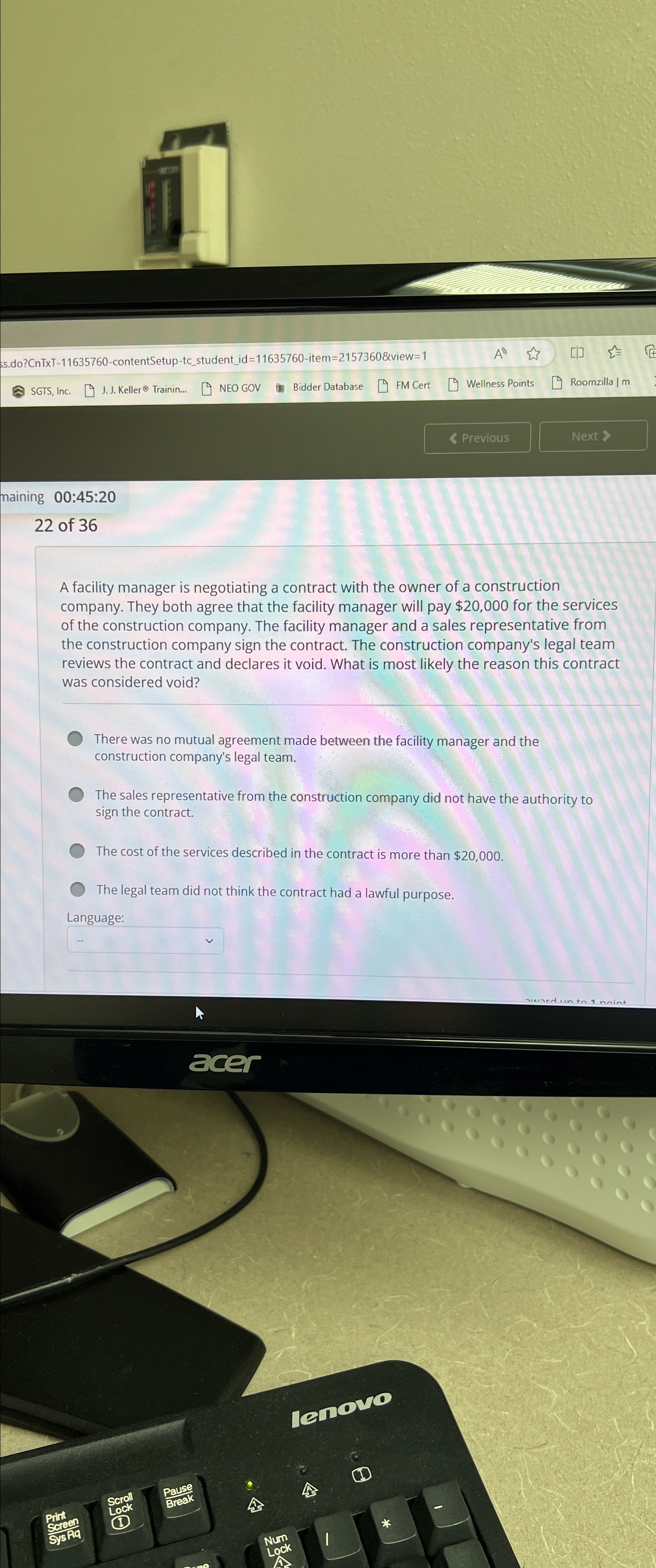  SGTS, Inc. (). J. Keller@ Trainin... student_id=1 Bidder Database A2 [1]