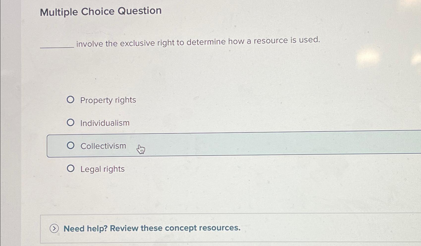  Multiple Choice Question involve the exclusive right to determine how a
