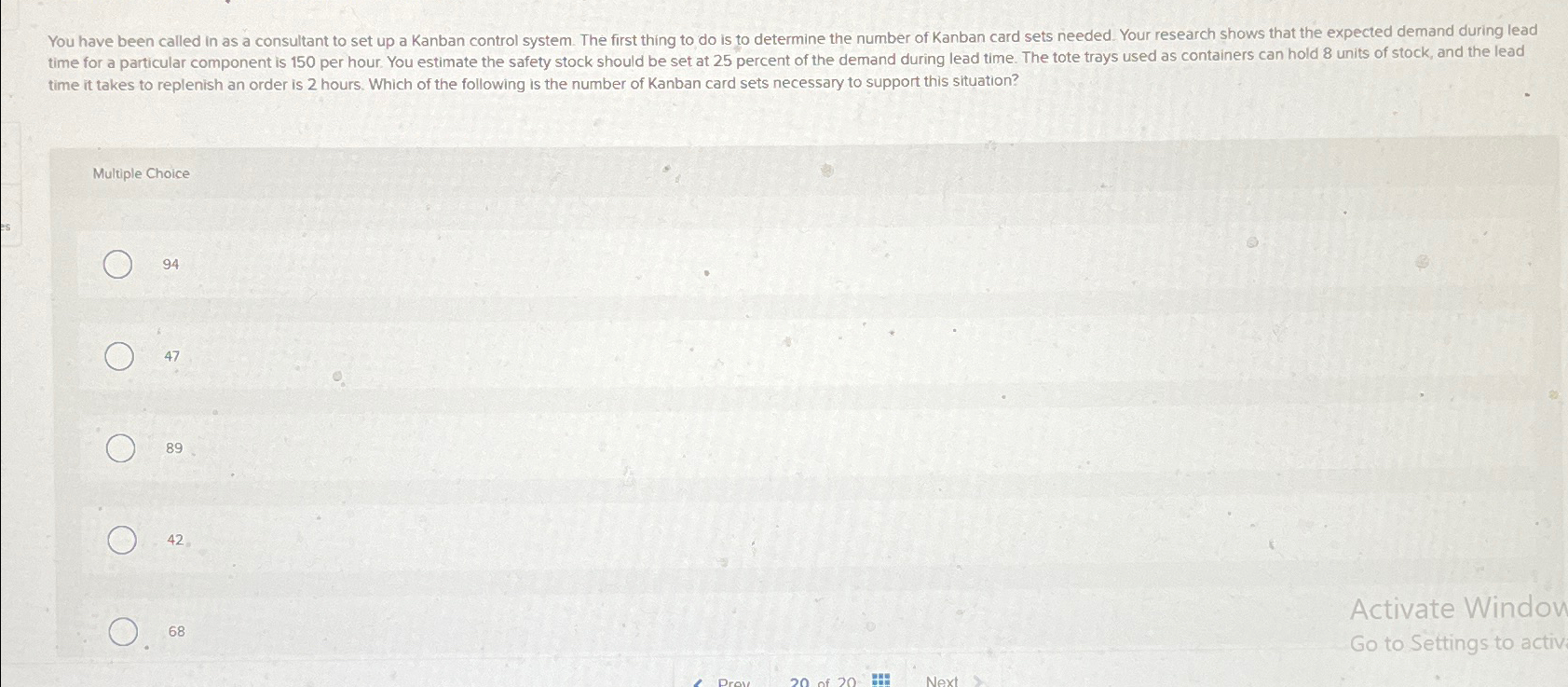  time it takes to replenish an order is 2 hours. Which