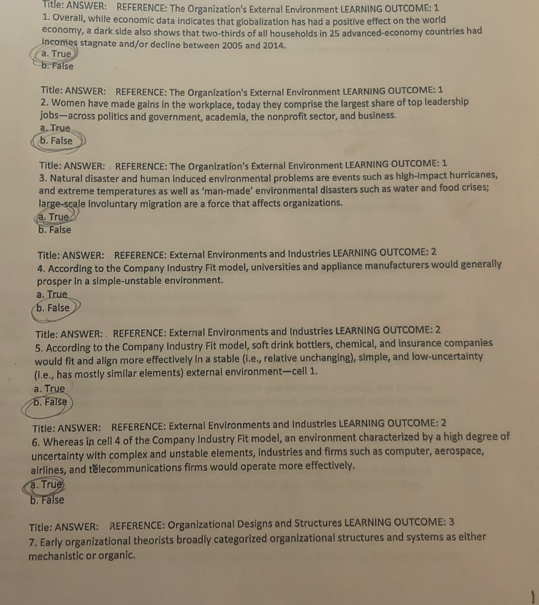  Title: ANSWER: REFERENCE: The Organization's External Environment LEARNING OUTCOME: 1 Overall,