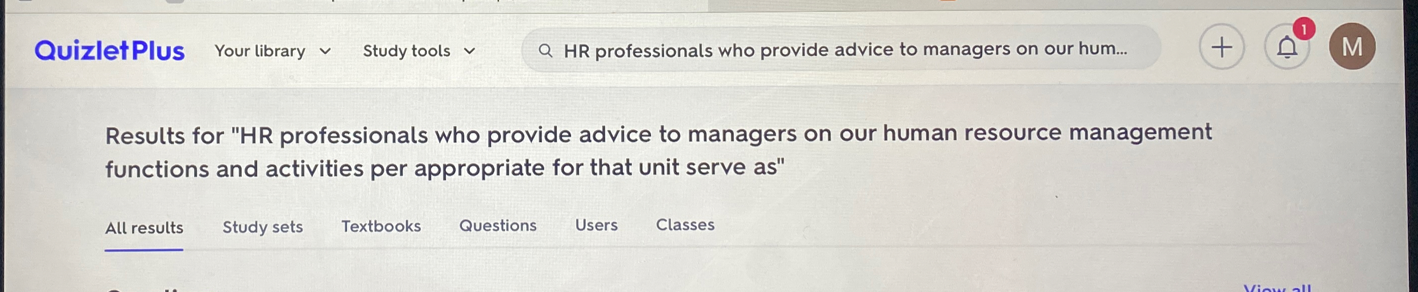  QuizletPlus Your library vv Study tools vv Q HR professionals who