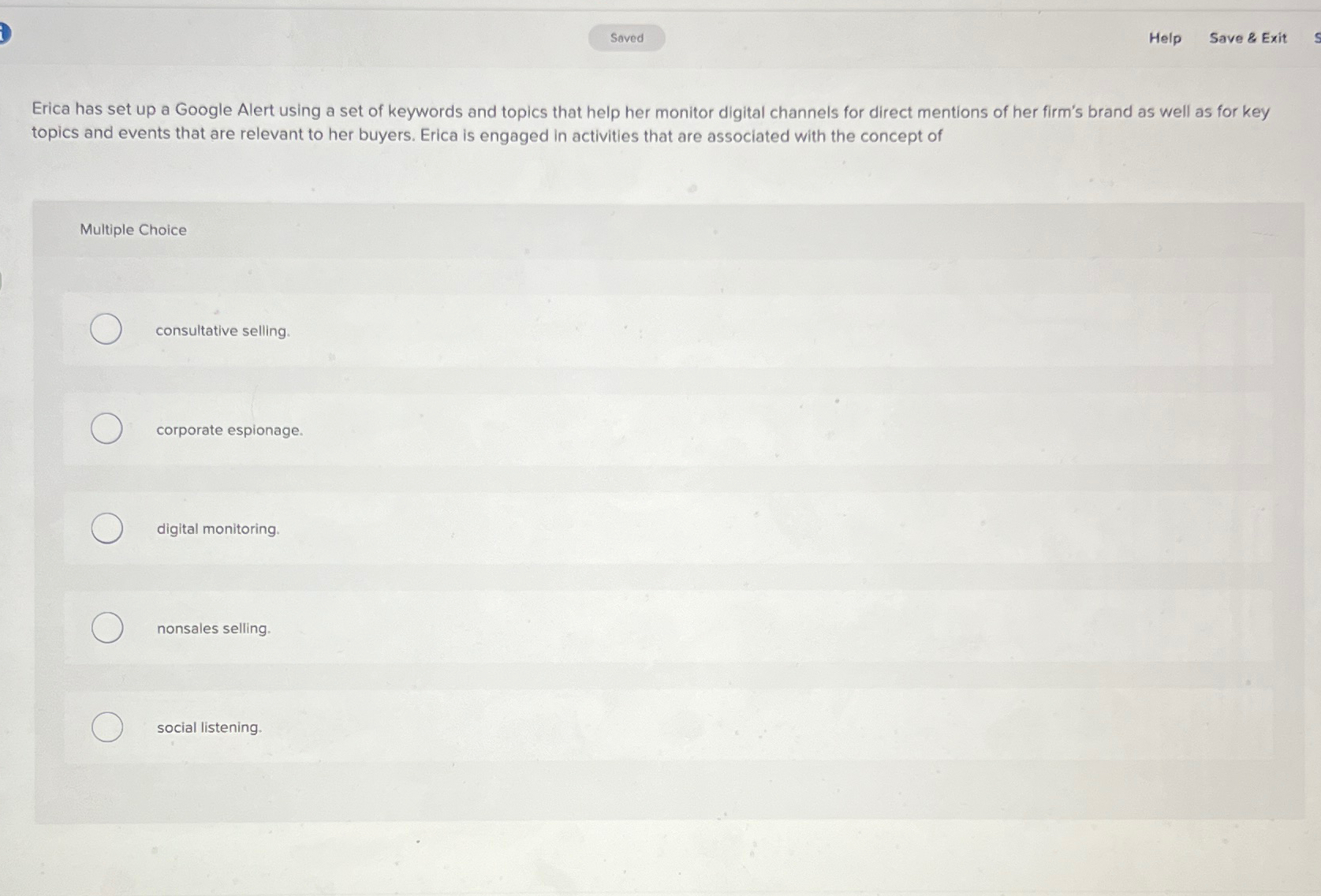  Help Save & Exit Erica has set up a Google Alert