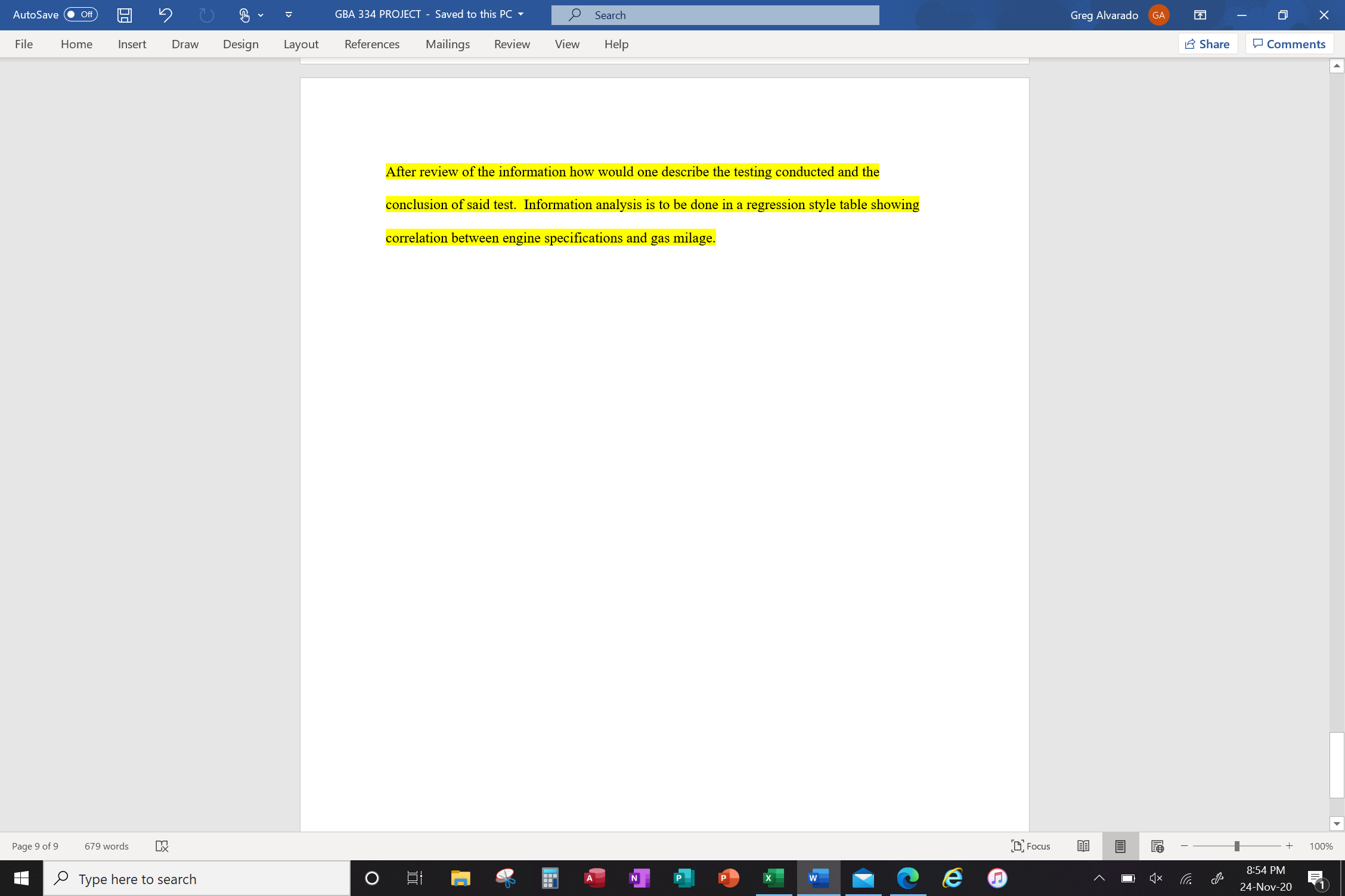 5' Comments i ' [Tl How does gas mileage depend on the