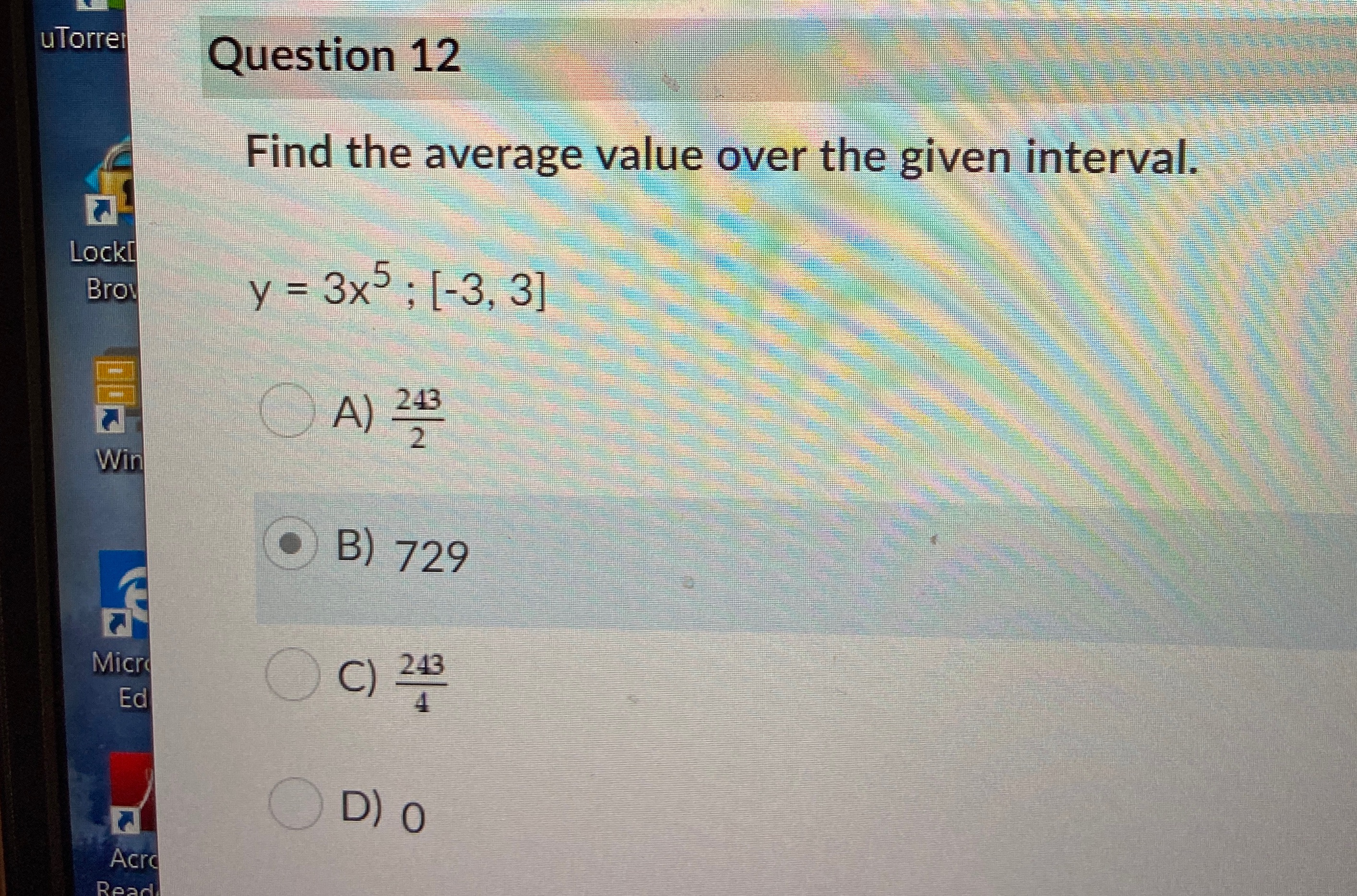 The average value uTorre Question 12 Find the average value over the