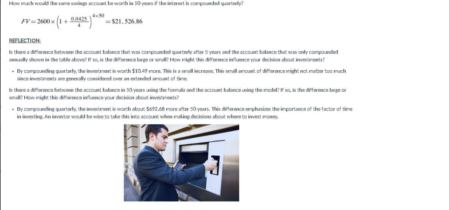 Amanda is considering a savings account that pays 3.75% interest compounded annually.