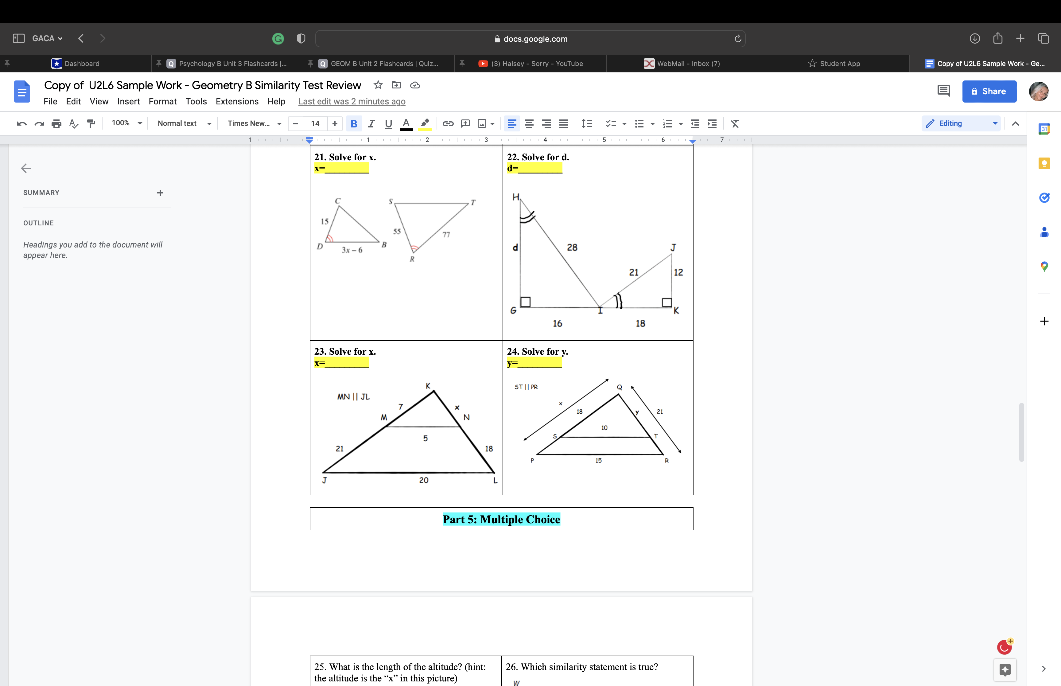 numbers. 9. You can solve a proportion by using the 10. The
