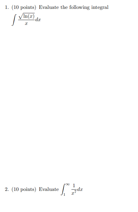 This is the cal 2 final exam practice. Please show all work